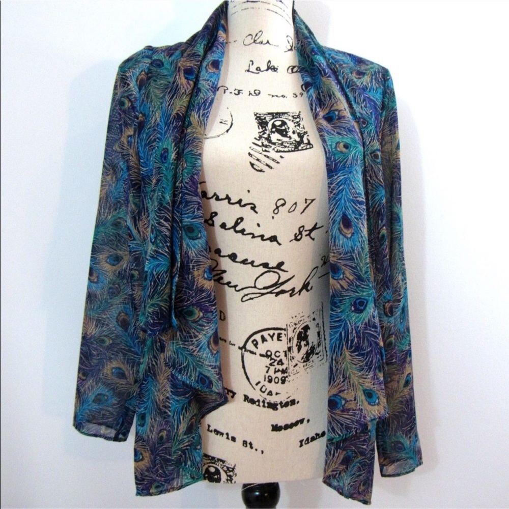 Peacock Print Kimino/cardigan